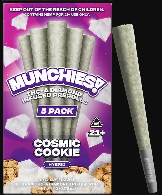 Munchies! HYBRID THCA 1g Diamond Pre-rolls (5 Pack) "Cosmic Cookie"